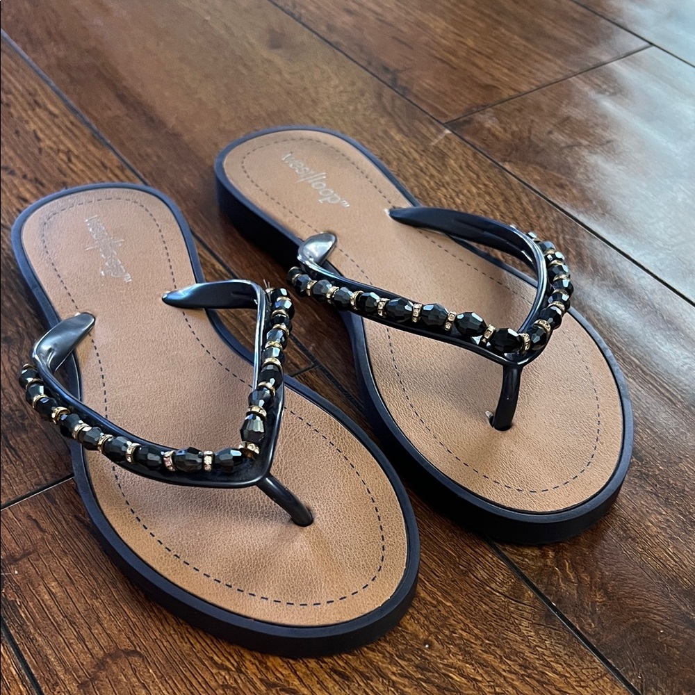 West Loop Blue Beaded Sandals